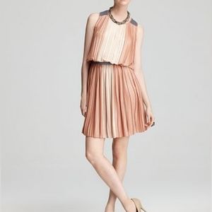 BCBGMaxAzria Pleated Color Block Dress Size 04